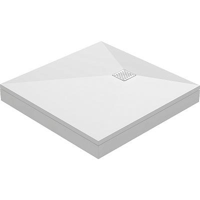 Поддон душевой из литьевого мрамора Essentia 100*100 белый, квадрат, GoodDoor, ЛП00189