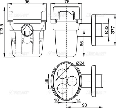 Сифон для сбора конденсата AlcaPlast AKS5