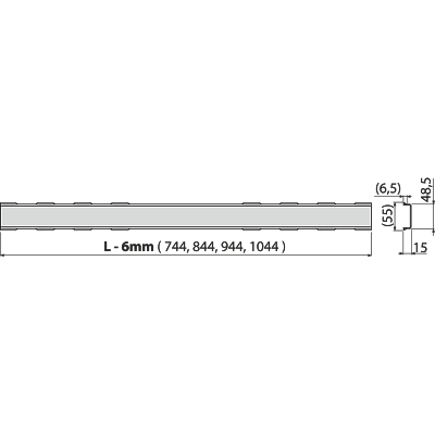 Решетка для лотков AlcaPlast SOLID-950M нержавеющая сталь матовая