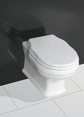 Сиденье деревянное цвет орех Soft close металлическое крепление Belbagno BOHEME  BB115SCW-ORO
