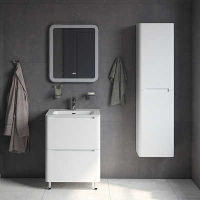 Тумба с умывальником напольная, 60 см, IDDIS Edifice EDI60WFi95K белая