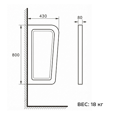 Перегородка для писсуара Monterey TR-D01