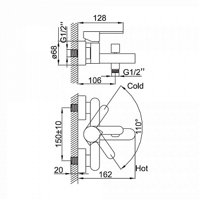 Смеситель для ванной Iddis Renior RENSB00I02