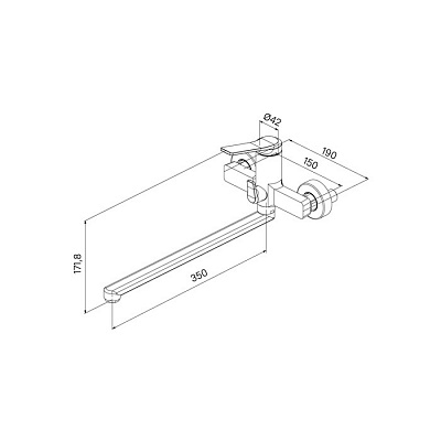Смеситель для ванны с длинным изливом Iddis Parker PARSB02i10WA