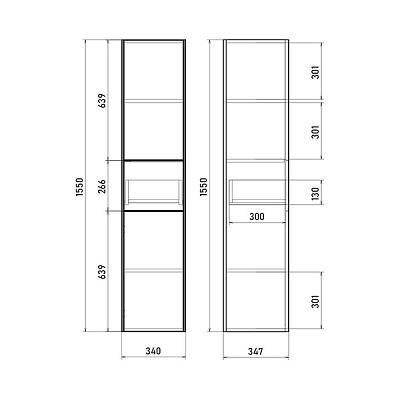 Пенал подвесной MIRSANT Ultra 34 серый матовый УТ000066701