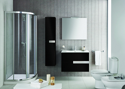 Тумба под раковину Roca Victoria Nord Black Edition 80 2 ящика ZRU9000097