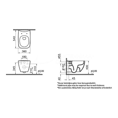 Унитаз подвесной Vitra Shift стульчак тонкий 7742B003-0075
