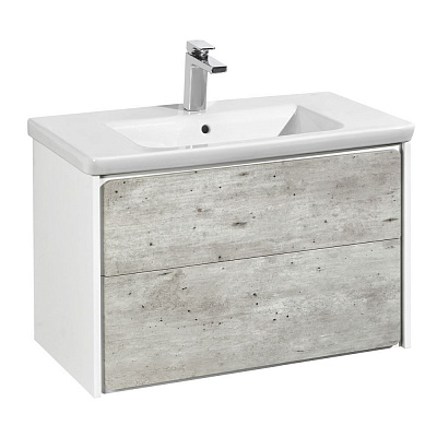 Тумба с раковиной Roca Ronda 80 белый матовый/бетон ZRU9303004