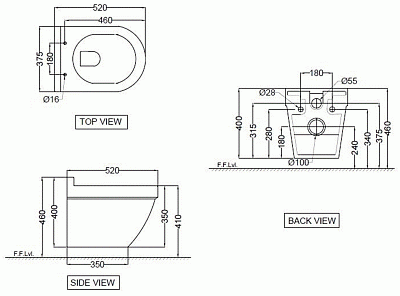 Унитаз подвесной Jaquar Solo SLS-BLM-6953BIUFSM