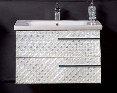 Тумба без раковины Armadi Art NeoArt 80 см, белая кожа