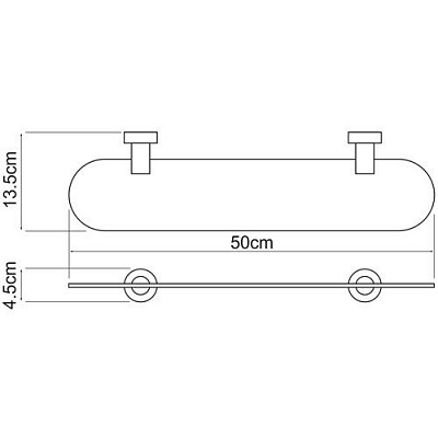 Полка стеклянная WasserKRAFT Donau K-9424