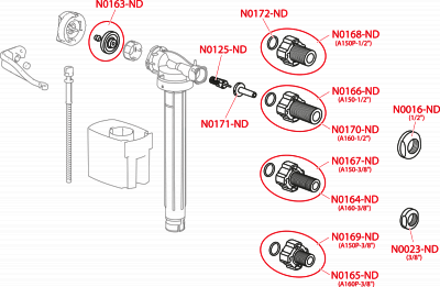 Впускной механизм с боковой подводкой AlcaPlast A150-1/2"