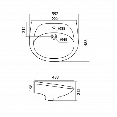 Раковина Santek Бриз 60 1WH110466