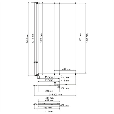 Стеклянная шторка WasserKRAFT Tauber 64S02-80 WasserSchutz