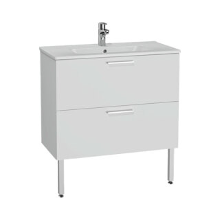 Тумба с раковиной Vitra Nuo 80 подвесная, глянцевая белая 67692