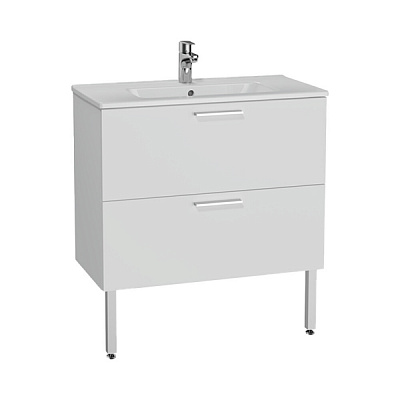 Тумба с раковиной Vitra Nuo 80 подвесная, глянцевая белая 67692