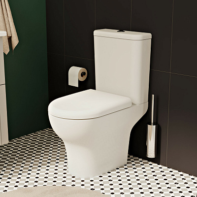 Унитаз-компакт напольный VitrA Zentrum 9012B003-7209 с сиденьем микролифт белый санитарный фарфор антибактериальное покрытие Hygiene