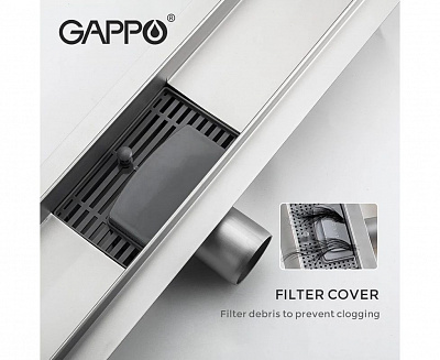 Душевой трап Gappo G88007-1 нержавеющая сталь 70*800мм