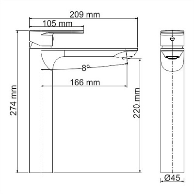 Смеситель для умывальника WasserKRAFT Mindel 8503H