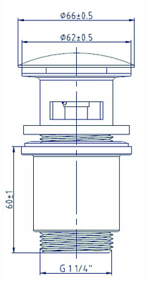 Донный клапан ARROWHEAD 1-1/4" 80мм с переливом 740001