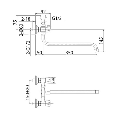 Смеситель для ванны Milardo Tring TRISB02M10