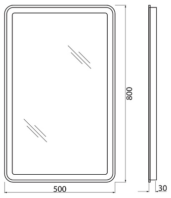 Зеркало BelBagno SPC-MAR-500-800-LED-BTN