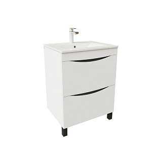 Тумба с умывальником, напольная, 60 см, белая, IDDIS Cloud CLO60WFi95K