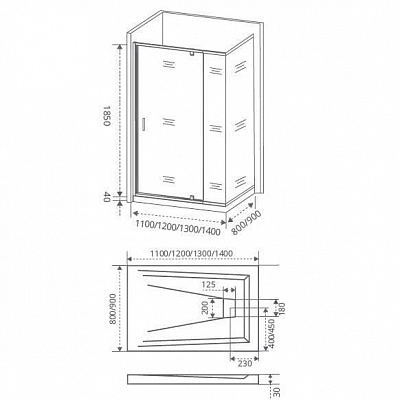 Стекло боковое Good Door PANDORA SP-90-С-CH
