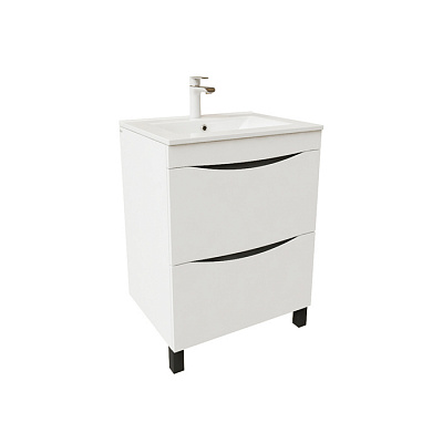 Тумба с умывальником, напольная, 60 см, белая, IDDIS Cloud CLO60WFi95K