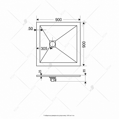Душевой поддон 90х90 RGW ST-W 16152099-01 квадратный искусственный камень, белый