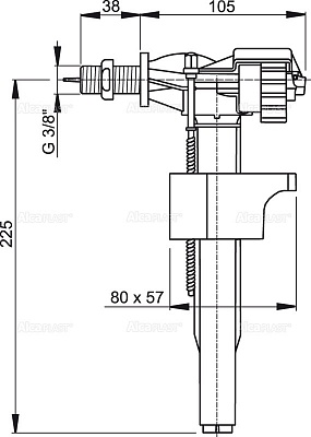 Впускной механизм с боковой подводкой AlcaPlast A15-3/8