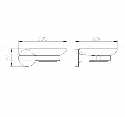 Мыльница с держателем WONZON & WOGHAN SIMPLE, Темный графит WW-6522-BGM
