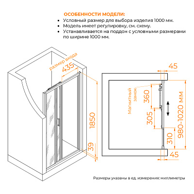 Душевая дверь RGW CL-111 900