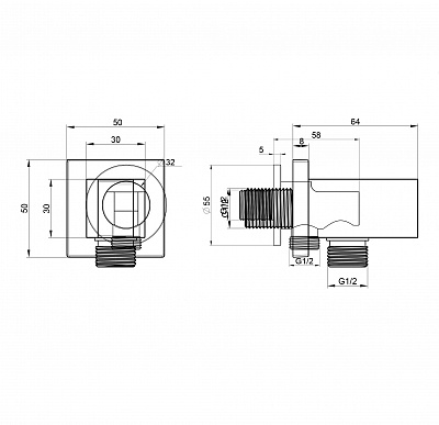 Шланговое подключение с держателем Wonzon & Woghand, белый матовый ww-hz2319-mw