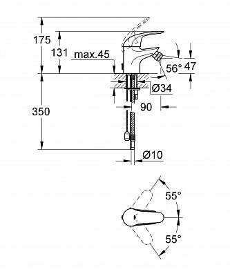 Смеситель для биде GROHE EUROECO 32738000