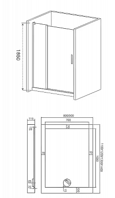 Душевая дверь Good Door Pandora WTW-140-T-CH ПД00045