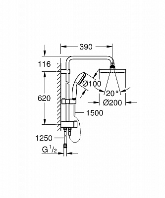 Душевая система Grohe Tempesta 27389002 с переключателем