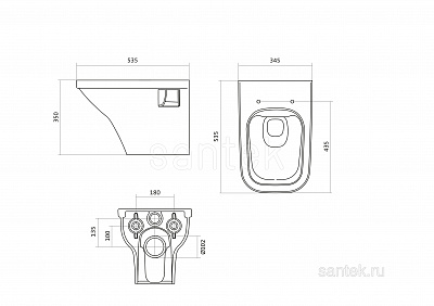 Комплект инсталляции с унитазом Santek Лайн Пэк 1WH501729 енье Slim, SoftClose