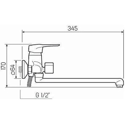 Смеситель для ванны ø40 РМС SL55-006EK