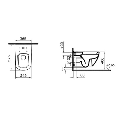 Унитаз подвесной Vitra 5910B003-6098 (сиденье с микролифтом)