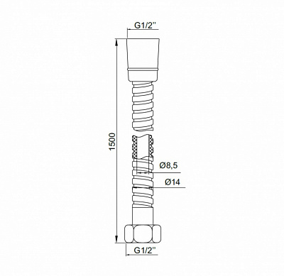 Комплект: смеситель для ванны PLASB02i02WA+шланг 1,5 м A50211+держатель 080CP00i53+лейка 0011F85I18