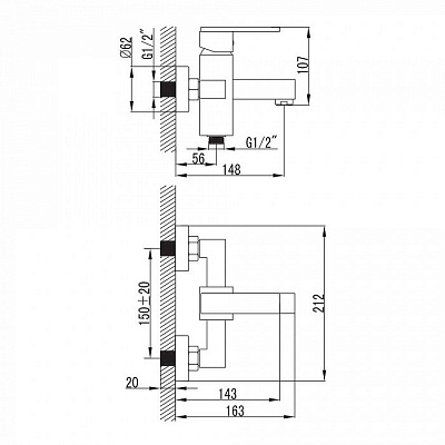 Смеситель для ванны Iddis Neisse QM23A97CK