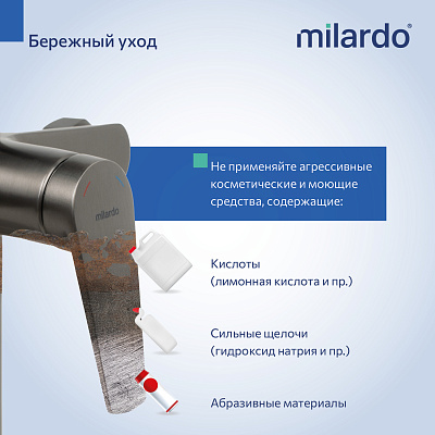 Душевая система с тропическим душем Milardo Leap LEAGM5FM06 графит матовый