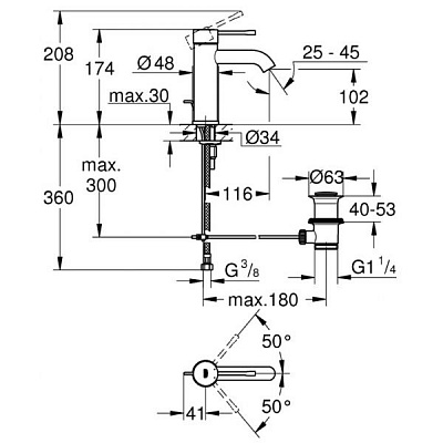 Смеситель для умывальника Grohe Essence S-Size II 23589AL1