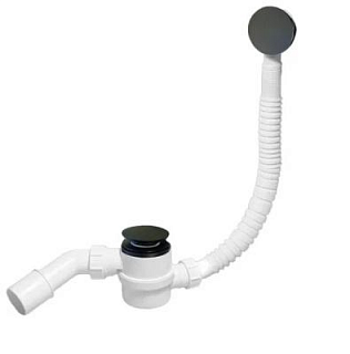Сифон для ванны McALPINE MRB11-MBL кнопка с раздвижным переливом 1 1/2 (матовый чёрный)