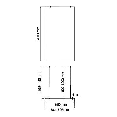 Душевая перегородка 90х200 WasserKRAFT Фехте (Vechte) 60W39PG