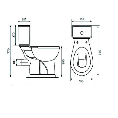 Унитаз-компакт Оскольская Керамика "Дора-Антивсплеск", синий