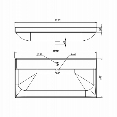 Раковина керамическая MIRSANT Line 100