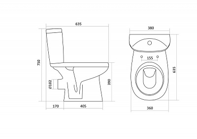 Унитаз-компакт ENJOY 2РА LI 3/8 горизонтальный выпуск