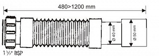 Гофра 1 1/2 McALPINE 1,2 м MRMF-2-12